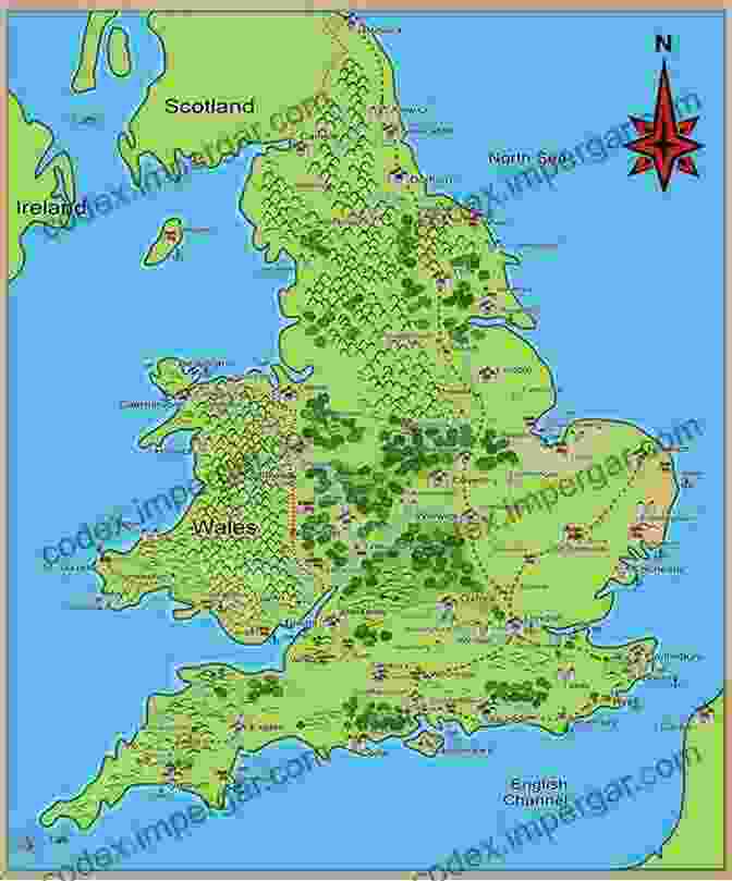 A Detailed Map Of Medieval England, Highlighting The Locations Featured In The Novel. Me And Caesar: The Lost Chronicle (Also Perhaps Accurate)