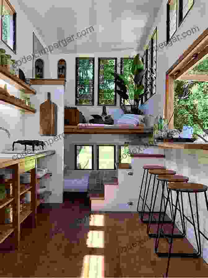 A Glimpse Into The Cozy And Functional Interior Of A Tiny House, Featuring Space Saving Furniture, Natural Light, And A Serene Atmosphere. Tiny House: Live Small Dream Big