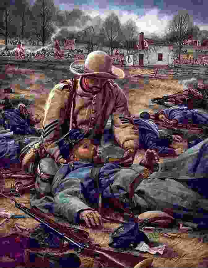 A Wounded Union Soldier Lying On The Battlefield, His Eyes Gazing Up At The Sky, His Expression A Mix Of Pain And Resignation. The Battle Of Okolona: Defending The Mississippi Prairie (Civil War Series)