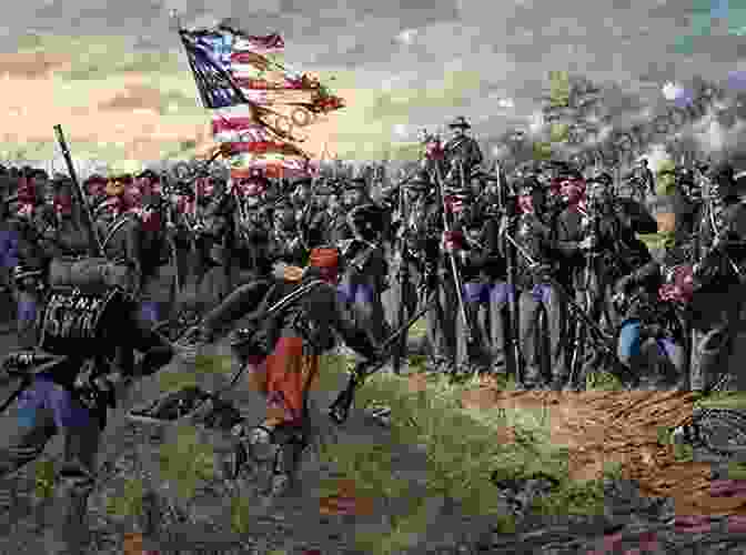 Civil War Battle Scene With Soldiers In Formation Throes Of Democracy: The American Civil War Era 1829 1877