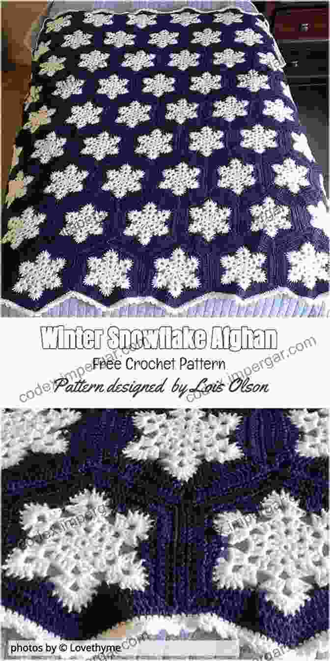 Winter Cable Crochet Throw With Snowflake Motifs And Soft, White Yarn Four Seasons Of Cable Crochet Throws